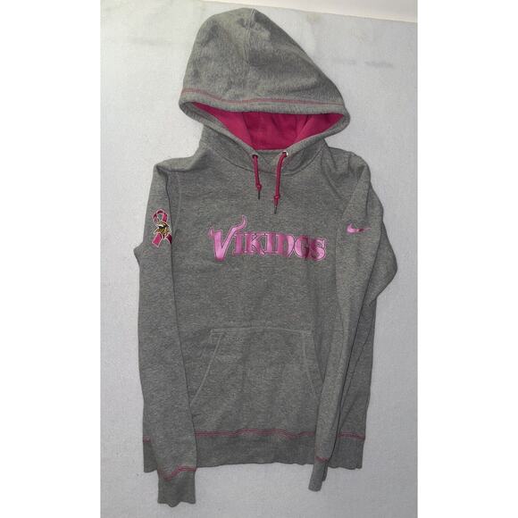 Nike Other - Nike Men Minnesota Vikings Breast Cancer Awareness Crucial Catch Hoodie M RARE